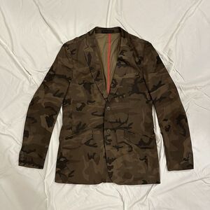 Massif Mens Blazer Jacket Unlined 2-Button Chino‎ Camouflage Small 34
